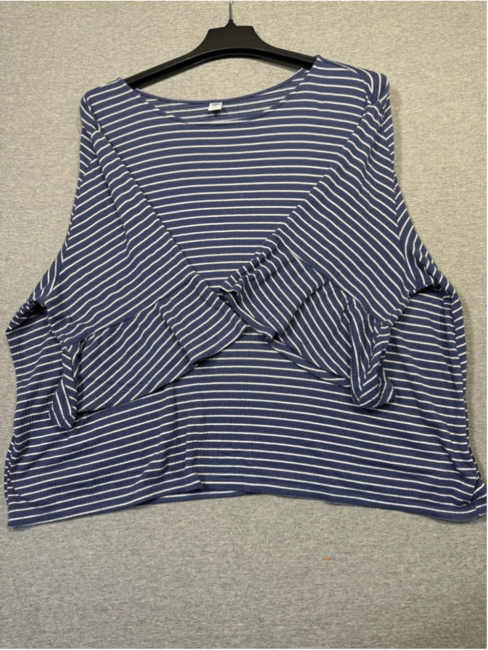 Women's Old Navy Long Sleeve Tee Plus Size XXL Blue White Striped